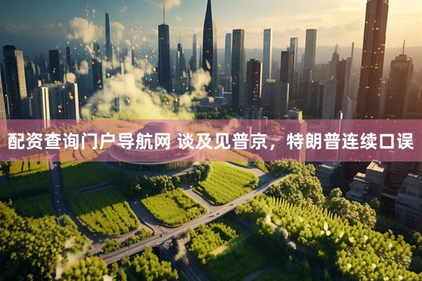 配资查询门户导航网 谈及见普京，特朗普连续口误