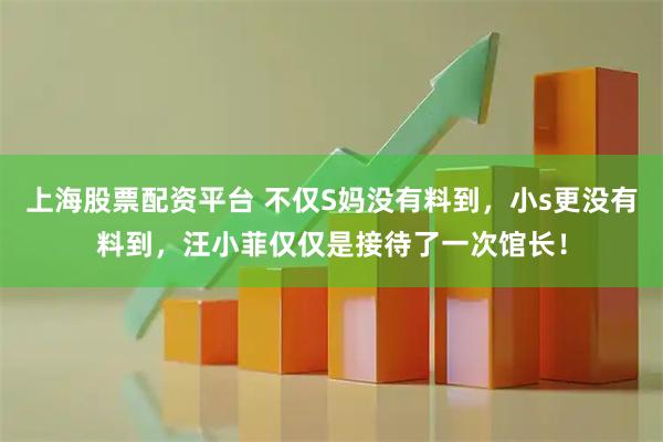 上海股票配资平台 不仅S妈没有料到，小s更没有料到，汪小菲仅仅是接待了一次馆长！